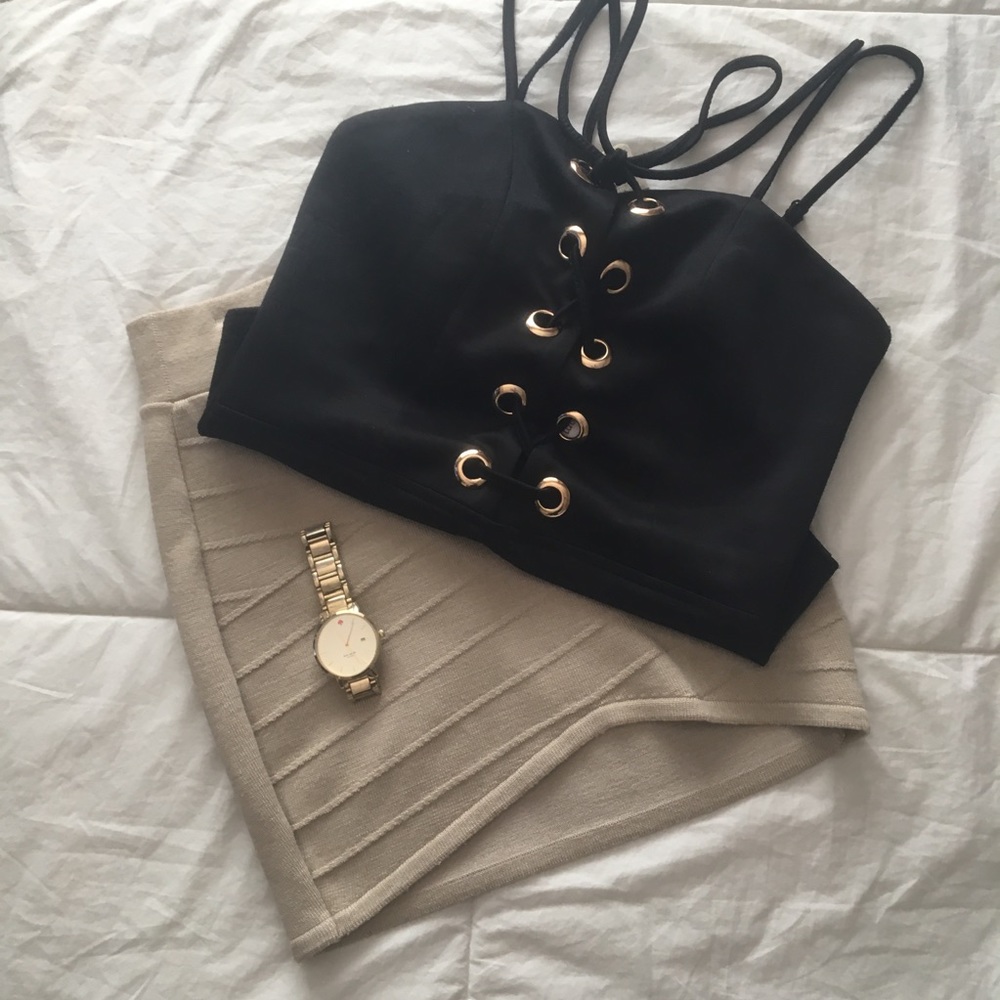 Nude Bodycon Miniskirt